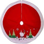 Kurt Adler TS0251 Red, Green, and White Santa Applique Treeskirt 48" - Image 2