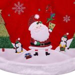 Kurt Adler TS0251 Red, Green, and White Santa Applique Treeskirt 48" - Image 4