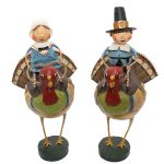 Lori Mitchell 92295 Tom and Goodie On Gobblers Set of 2 Figurines 11"
