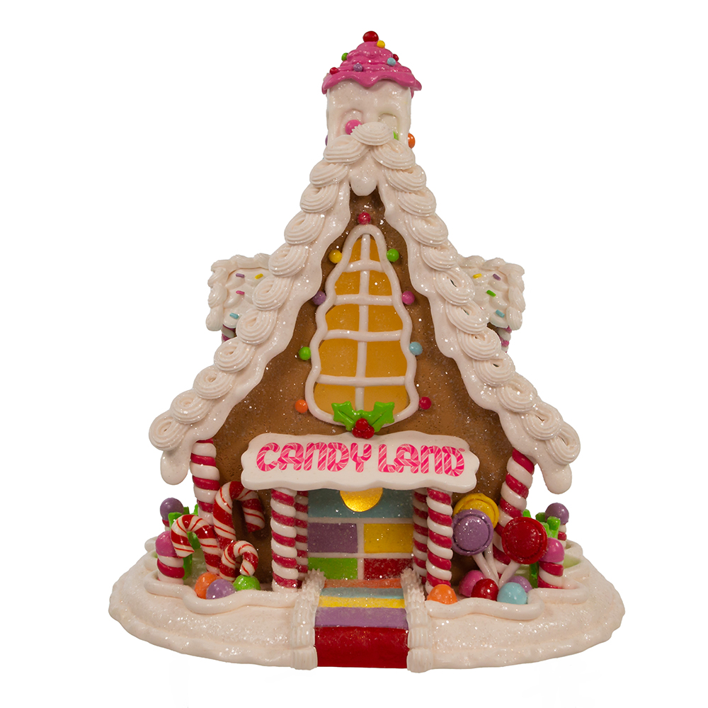 cn9231_1 Kurt Adler CN9231 Lit Candyland Gingerbread House 11.5" - Image 1