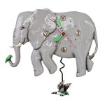Allen Designs P1860  Elephant Pendulum Wall Clock 12.25"