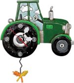 Allen Designs P1864 Green Tractor Time Pendulum Wall Clock 11" - Image 2
