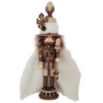 Kurt Adler HA0608 Hollywood Ivory and Acorn Nutcracker 16"