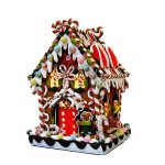 Kurt Adler  J3588 Claydough Gingerbread Candy House  Lighted 8.5"