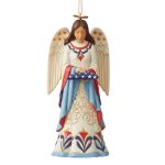 Jim Shore Heartwood Creek 6009454 Patriotic Angel Holding Folded Flag Ornament 4.72"