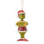 Jim Shore Dr. Seuss 6009536 The Grinch Naughty and Nice  Ornament 5"