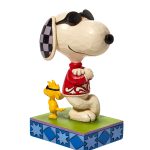 Jim Shore Peanuts 6010115 Joe Cool Snoopy and Woodstock Back to Back Figurine 5"