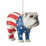 Jim Shore 6011679 Patriotic Bulldog Ornament 2.87"