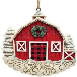 Jim Shore Country Living 6011745 Red Barn Christmas Ornament 3.5"