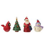 Jim Shore Heartwood Creek 6011887 Set of 4 Mini Ornaments  2.5"
