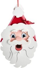 Kurt Adler G0286  Wooden Santa Head Birdhouse Ornament 9"