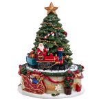 Kurt Adler C5566 Revolving Christmas Tree Music Box Table Piece 6"
