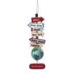 Kurt Adler C7210 Stacked World Signs With Globe Ornament 5"