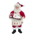 Kurt Adler FA0124 Fabriché Santa with Cupcake Santa Face Tray 10.5"