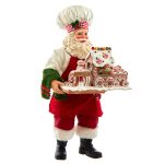 Kurt Adler FA0187 Fabriché Santa with Gingerbread Train 11"