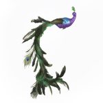 Kurt Adler H6043 Large Purple/Blue Feather Peacock on Clip Ornament 20"