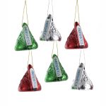 Kurt Adler HY0158  Set of 6 Plastic Mini Hershey Kisses Ornaments 1"