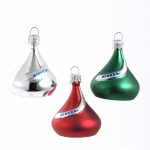 Kurt Adler HY0229  Hershey's Mini Kisses Glass Ornaments 1.5-Inch, Set of 6