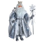 Kurt Adler J6112 Silver, White and Lavender Blue Santa  21"