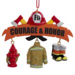 Kurt Adler J8843 Classic Firefighter Decorative Dangle Holiday Ornament 4"