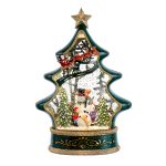Kurt Adler JEL0165 Lighted Water Tree with Snowman and Santa 11.25"