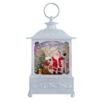 Kurt Adler JEL2012  White LED Lighted Santa with Gifts Lantern 10"