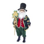 Kurt Adler KK0026 Kringle Klaus Irish Santa with Staff Figure 20"
