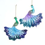 Kurt Adler T3110 2 Assorted Peacock Ornaments 6"