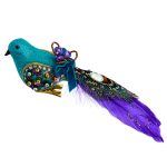 Kurt Adler T3459 Peacock Colored Bird Clip-On Ornament 3"
