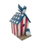 Jim Shore Heartwood Creek 6012435 Patriotic Decorative Birdhouse Figurine 5.2"