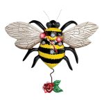 Allen Designs P1804 "Buzz" Whimsical Bee Pendulum Wall Clock
