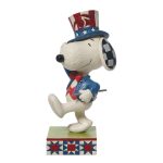 Jim Shore Peanuts 6011949 Patriotic Snoopy Marching Figurine 5.5"