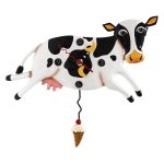 Allen Designs P1764 Bessy Cow Whimsical Pendulum Wall Clock 14.5"