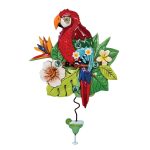 Allen Designs P1866 Polly Parrot Pendulum Wall Clock 14.75"