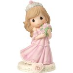 Precious Moments 162015B Growing In Grace, Age 16, Brunette Girl Figurine 6"