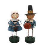 Lori Mitchell 20696 Tom and Goodie Pilgrims Set of 2 Figurines 6"