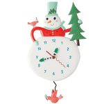 Allen Designs 6015365 Snowy Joy Snowman Pendulum Wall Clock 11.69"