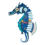 Allen Designs P1468 Salty Seahorse Blue Pendulum Wall Clock 13.75"
