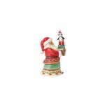 Jim Shore 6015470 Pint Size Santa Holding Presents w/ Penguin On Top Figurine 6.06" - Image 2