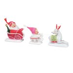 Snowpinions 6009357 Sleigh Away Gnome 3 pc Figurine 4.01"