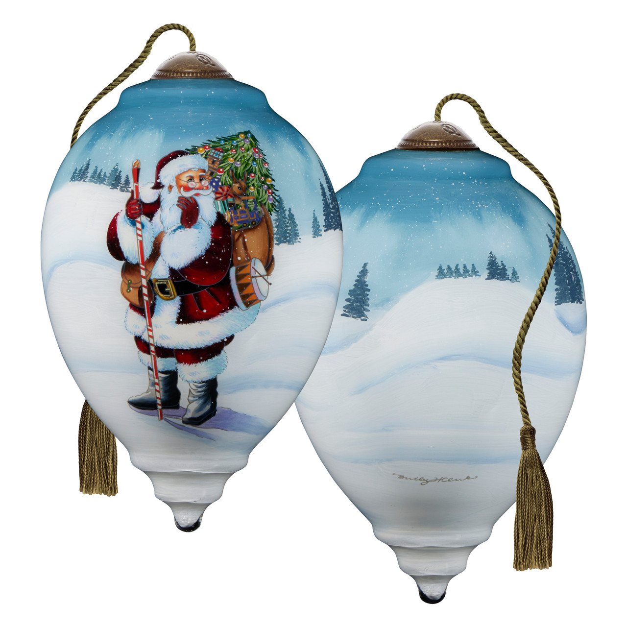 7241107 Ne'Qwa 7241107 Santa Holding Scepter & Carrying Gifts Ornament 5.5" - Image 1