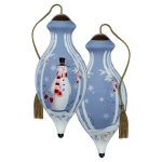 Ne'Qwa 7241108 Snowman In White Forest Ornament 4"