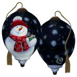 Ne'Qwa 7241110 Snowman W/ Gift Ornament 3"