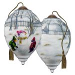 Ne'Qwa 7241114 Children Building Snowman Ornament 5.5"