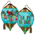 Ne'Qwa 7241127 Cardinal On Branches W/ Ornaments Ornament 3"