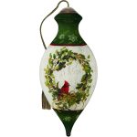 Ne'Qwa 7241130 Cardinal On Wreath Ornament 6.5"
