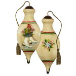 Ne'Qwa 7241133 Ice Skates W/ Greenery Ornament 4"