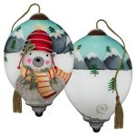 Ne'Qwa 7241134 Polar Bear W/ Hat & Scarf Ornament 3"