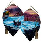 Ne'Qwa 7241147 Deer & Truck By Covered Bridge Ornament 5.5"