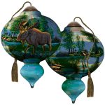 Ne'Qwa 7241148 Moose In Lake Ornament 5.5"
